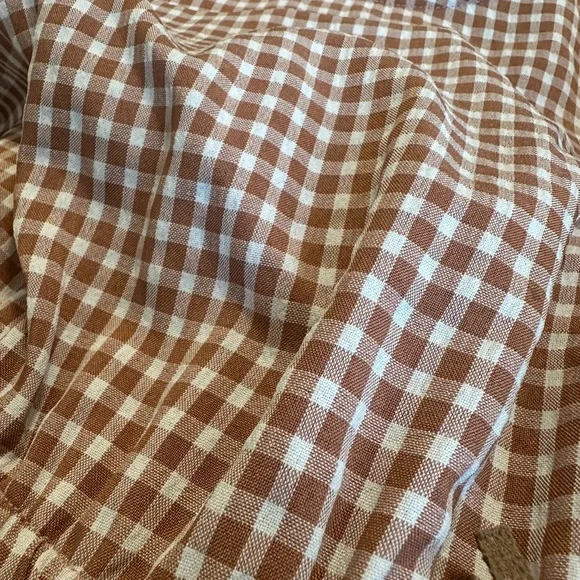 Joyfolie Brown and White Puff Sleeve asymmetrical, girls dress size 8 - Picture 7 of 9